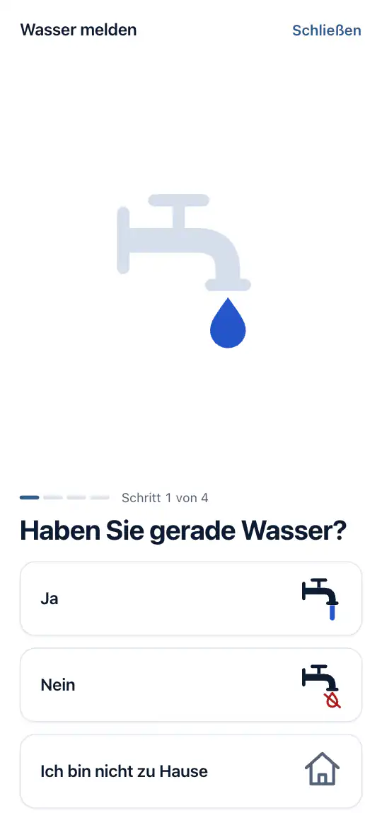 Die erste Frage: Haben Sie gerade Wasser?