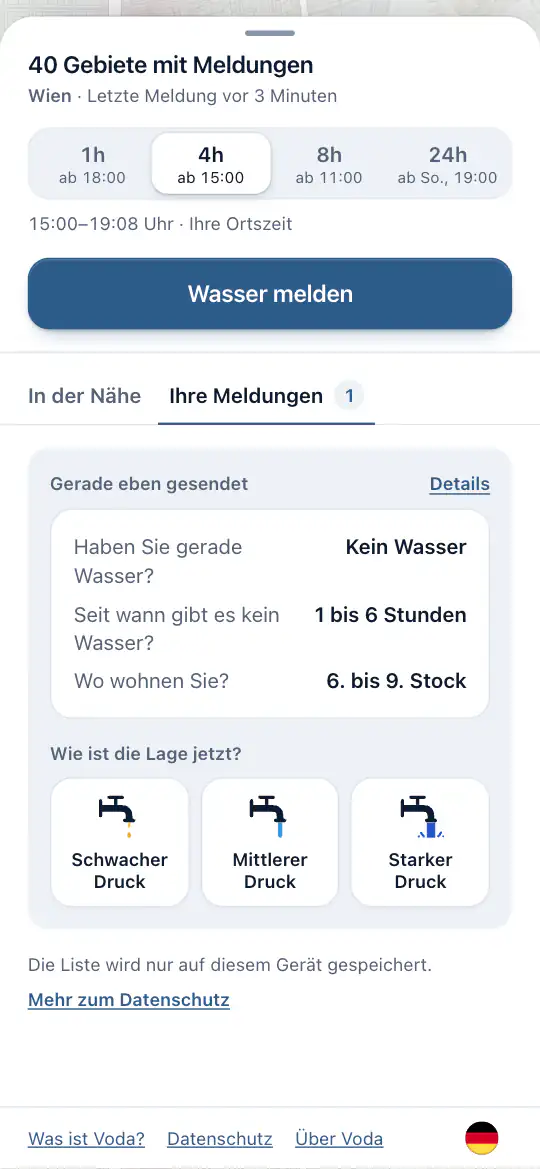 Ihre eigene Meldung, mit den Antworten zum Aktualisieren